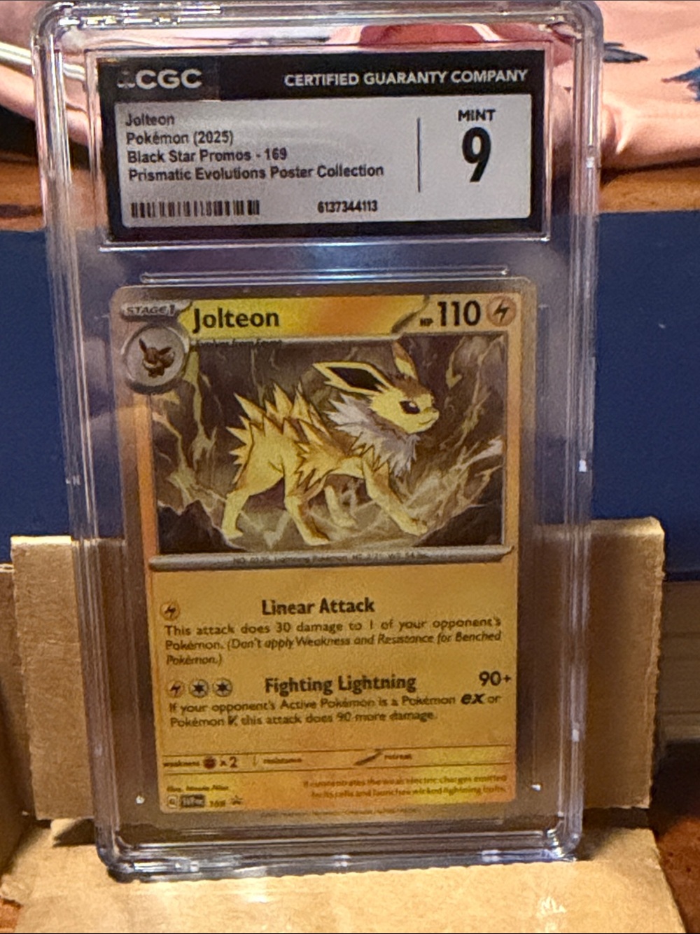 Pokemon Jolteon Prismatic Card - Yellow Gold Holographic